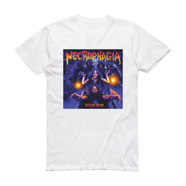 Necrophagia Whiteworm Cathedral 1 Album Cover T-Shirt White