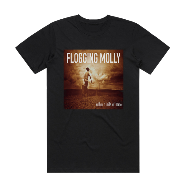 Flogging Molly Within A Mile Of Home Album Cover T-Shirt Black