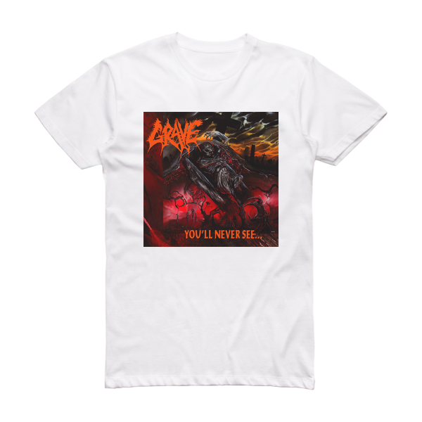 Grave Youll Never See Album Cover T-Shirt White