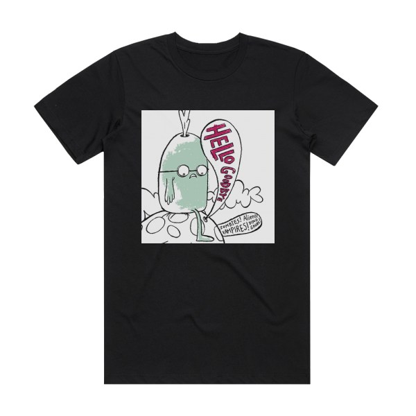 hellogoodbye Zombies Aliens Vampires Dinosaurs Album Cover T-Shirt Black