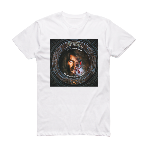 Rage 10 Years In Rage Album Cover T-Shirt White