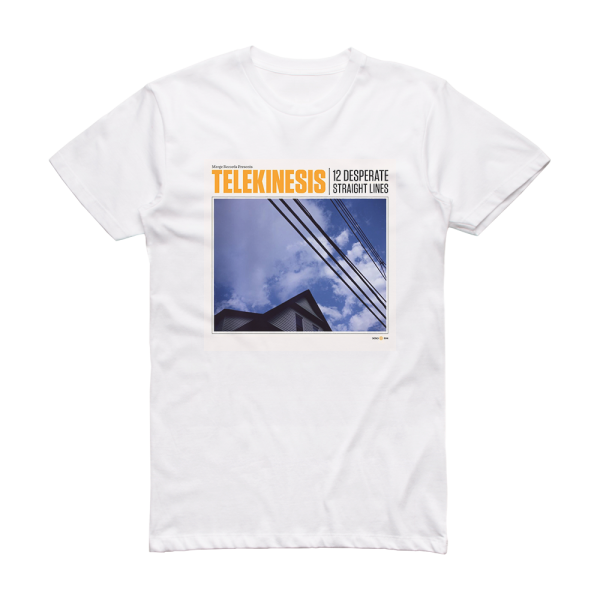 Telekinesis 12 Desperate Straight Lines 1 Album Cover T-Shirt White