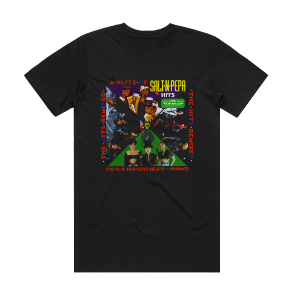 Salt-N-Pepa A Blitz Of Salt N Pepa Hits The Hits Remixed Album Cover T-Shirt Black