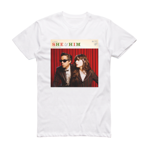 She and Him A Very She Him Christmas Album Cover T-Shirt White