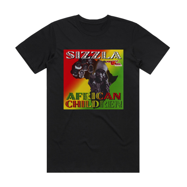 Sizzla African Children Album Cover T-Shirt Black