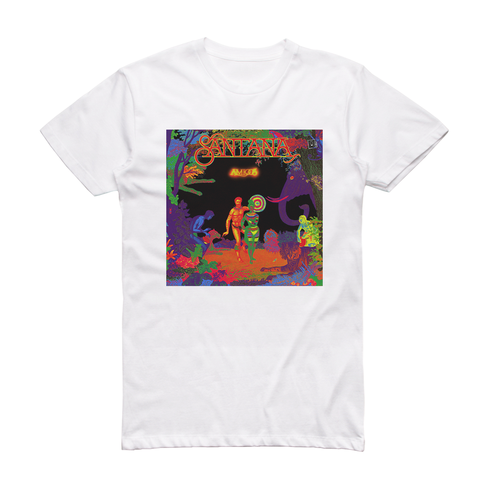 Santana Amigos Album Cover T-Shirt White – ALBUM COVER T-SHIRTS