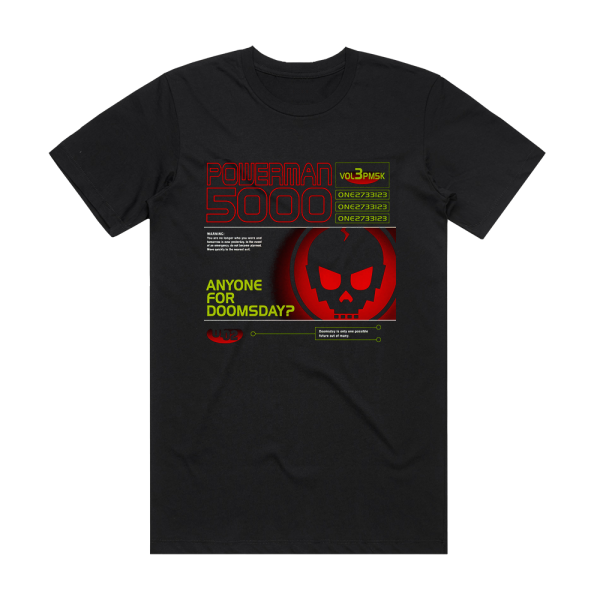 Powerman 5000 Anyone For Doomsday Album Cover T-Shirt Black