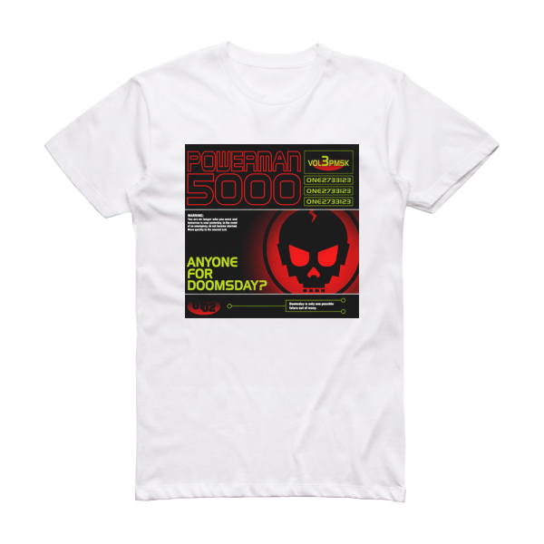 Powerman 5000 Anyone For Doomsday Album Cover T-Shirt White