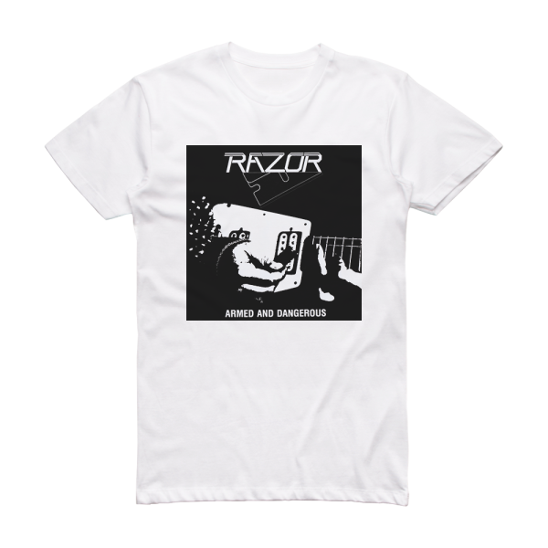 Razor Armed And Dangerous Album Cover T-Shirt White