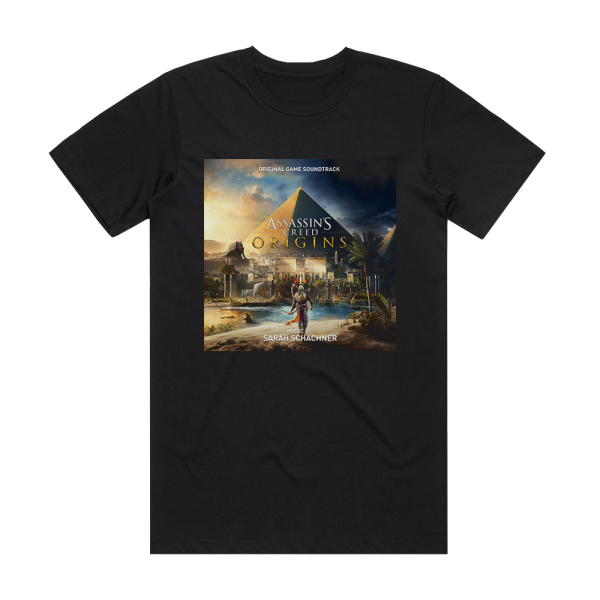 Sarah Schachner Assassins Creed Origins Original Game Soundtrack Album Cover T-Shirt Black