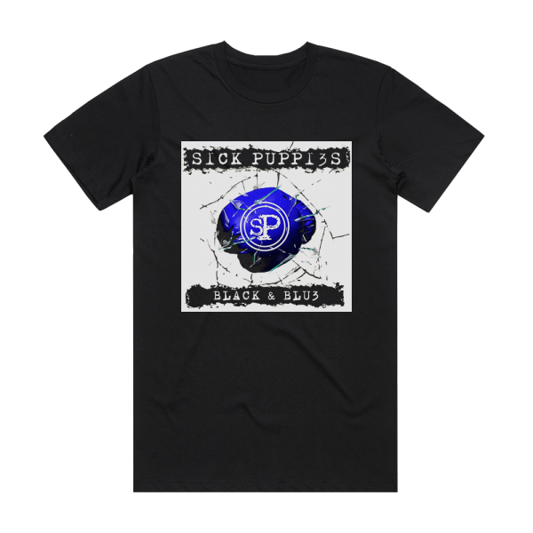 Sick Puppies Black Blue Album Cover T-Shirt Black