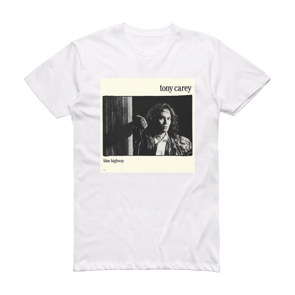 Tony Carey Blue Highway Album Cover T-Shirt White