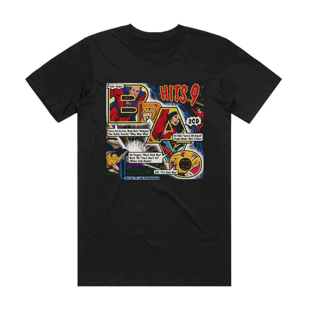 Various Artists Bravo Hits 9 Album Cover T-Shirt Black – ALBUM COVER T ...