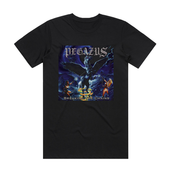 Pegazus Breaking The Chains Album Cover T-Shirt Black