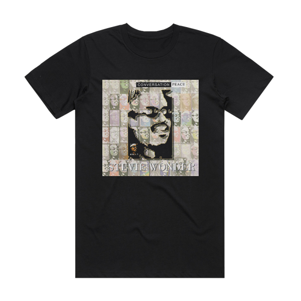 Stevie Wonder Conversation Peace Album Cover T-Shirt Black