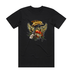 Sinner Crash And Burn Album Cover T-Shirt Black