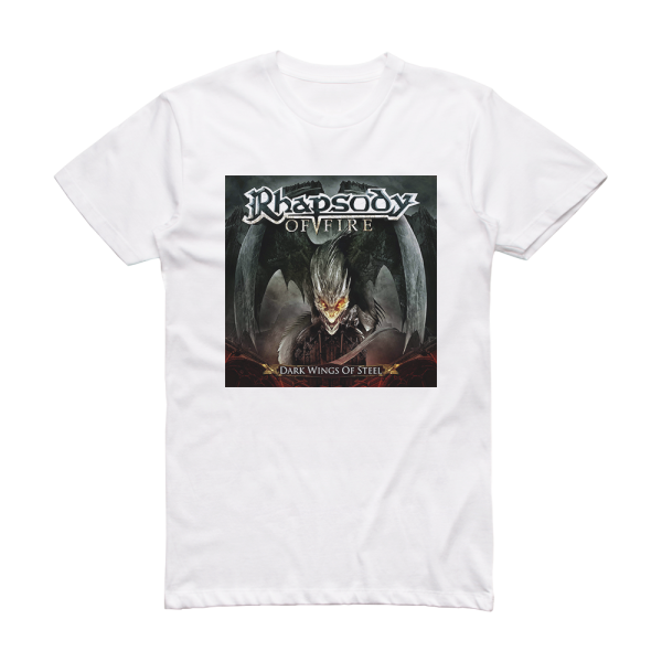 Rhapsody of Fire Dark Wings Of Steel Album Cover T-Shirt White