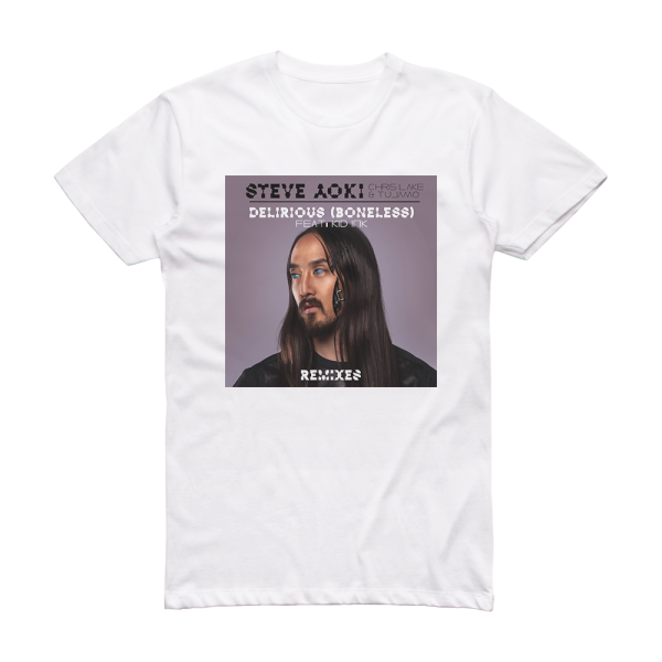 Steve Aoki Delirious Boneless Remixes Album Cover T-Shirt White