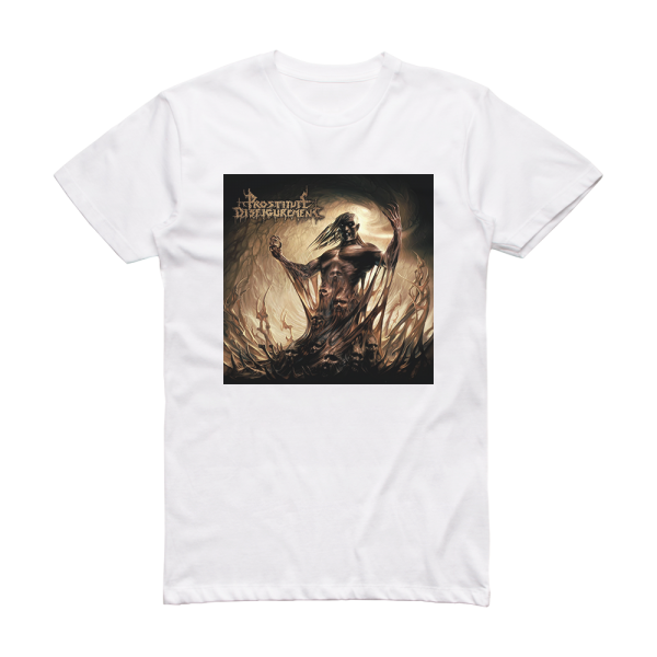 Prostitute Disfigurement Descendants Of Depravity Album Cover T-Shirt White
