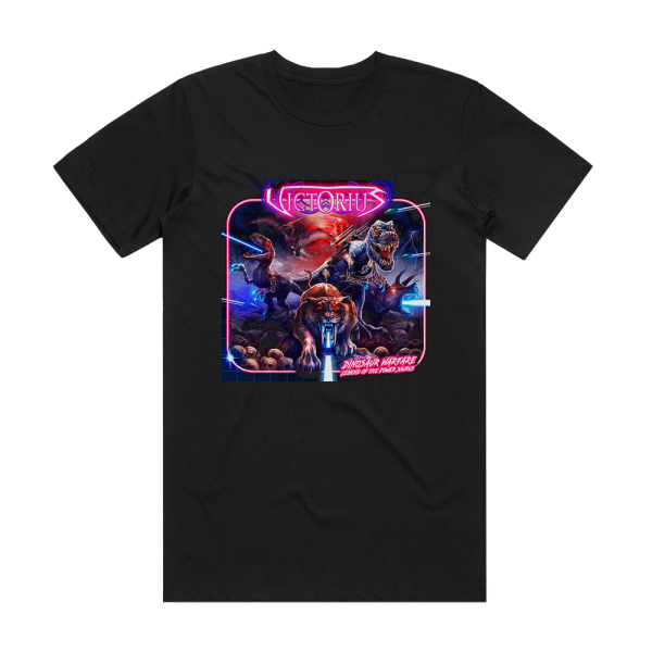 Victorius Dinosaur Warfare  Legend Of The Power Saurus Album Cover T-Shirt Black