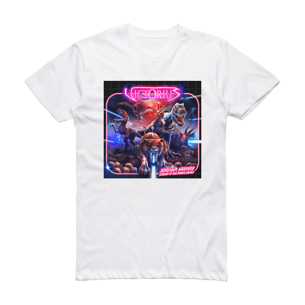 Victorius Dinosaur Warfare  Legend Of The Power Saurus Album Cover T-Shirt White