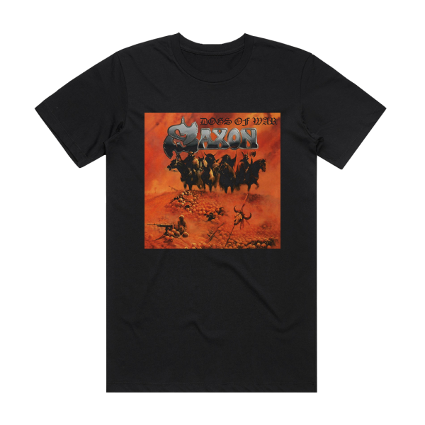 Saxon Dogs Of War Album Cover T-Shirt Black