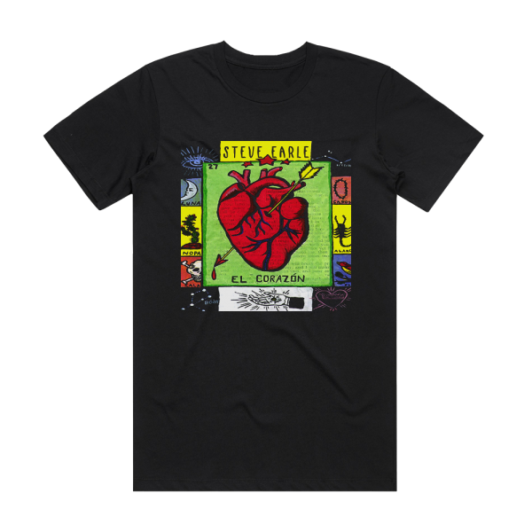 Steve Earle El Corazn Album Cover T-Shirt Black