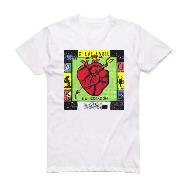 Steve Earle El Corazn Album Cover T-Shirt White