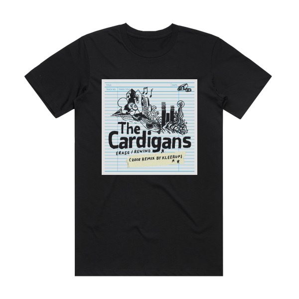 The Cardigans Eraserewind Album Cover T-Shirt Black