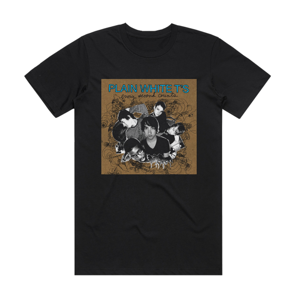 Plain White Ts Every Second Counts Album Cover T-Shirt Black