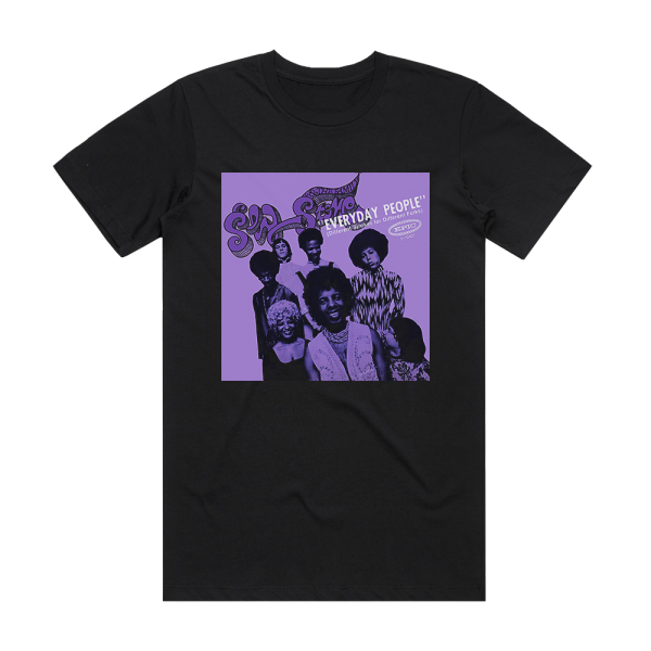 Sly and The Family Stone Everyday People Sing A Simple Song 2 Album Cover T-Shirt Black