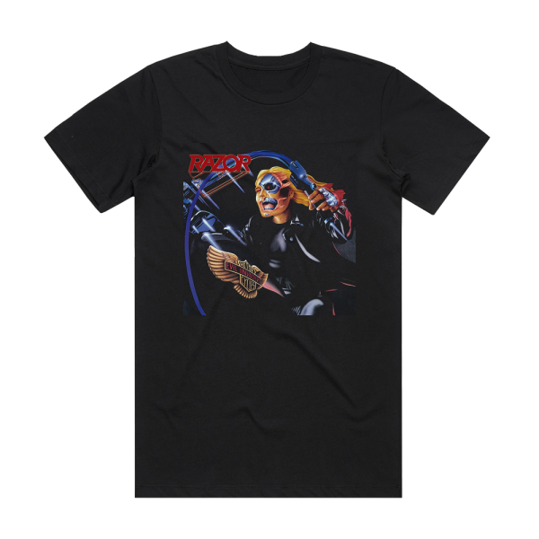 Razor Evil Invaders Album Cover T-Shirt Black