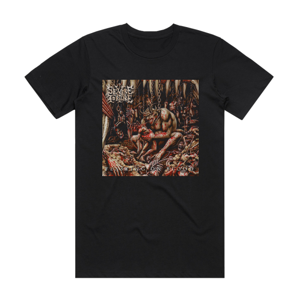 Severe Torture Feasting On Blood Album Cover T-Shirt Black