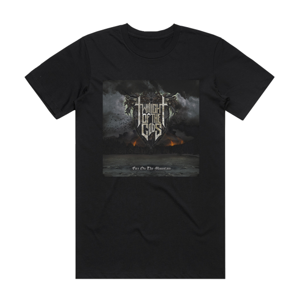 Twilight of the Gods Fire On The Mountain Album Cover T-Shirt Black