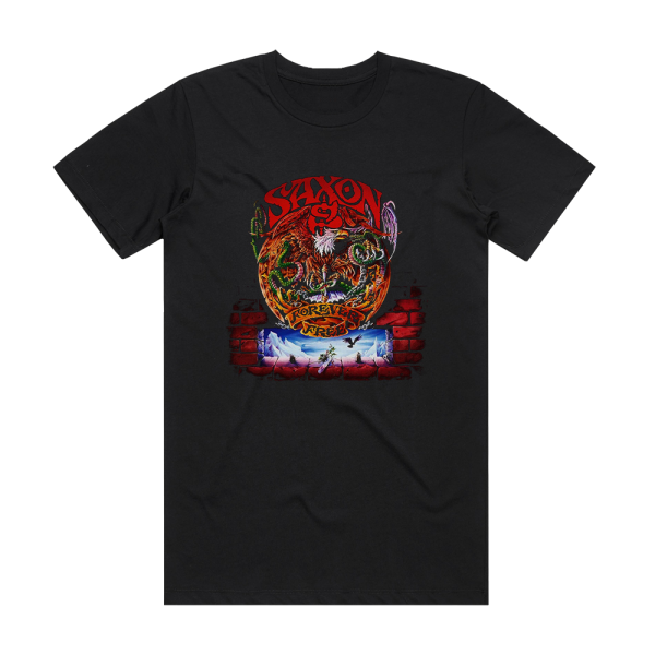 Saxon Forever Free Album Cover T-Shirt Black