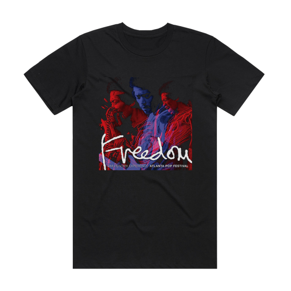 The Jimi Hendrix Experience Freedom Atlanta Pop Festival Album Cover T-Shirt Black