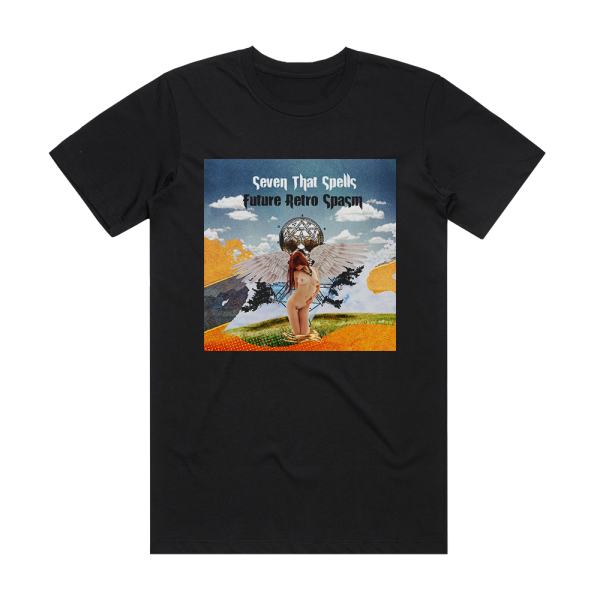 Seven That Spells Future Retro Spasm Album Cover T-Shirt Black