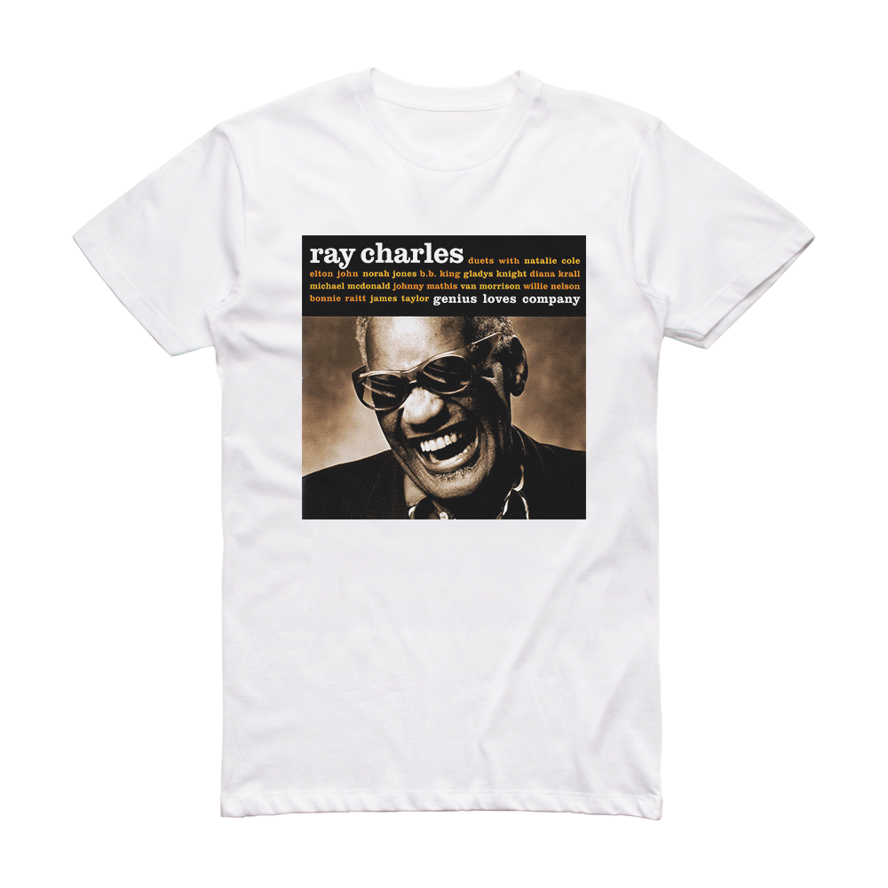 Ray Charles Genius Loves Company Album Cover T-Shirt White – ALBUM ...