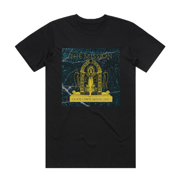 The Mission Gods Own Medicine 1 Album Cover T-Shirt Black