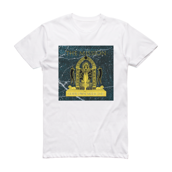 The Mission Gods Own Medicine 1 Album Cover T-Shirt White