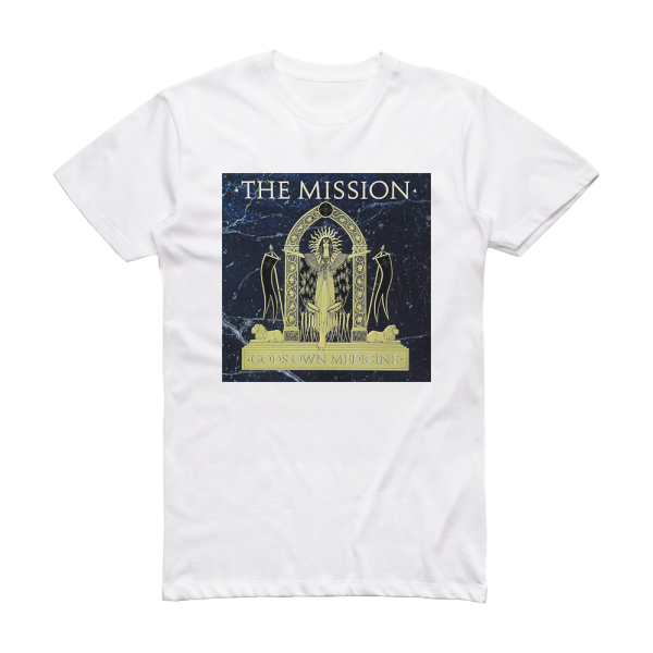 The Mission Gods Own Medicine 2 Album Cover T-Shirt White