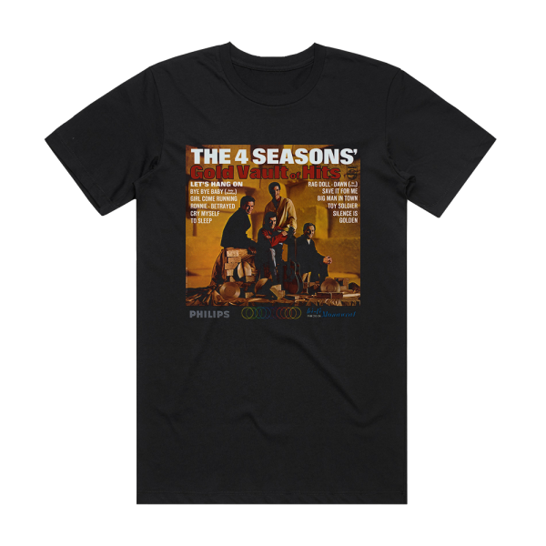 The Four Seasons Gold Vault Of Hits Album Cover T-Shirt Black