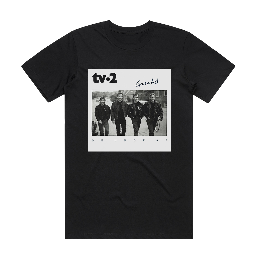 TV-2 Greatest De Unge R Album Cover T-Shirt Black – ALBUM COVER T-SHIRTS