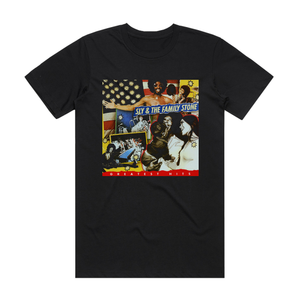 Sly and The Family Stone Greatest Hits 1 Album Cover T-Shirt Black