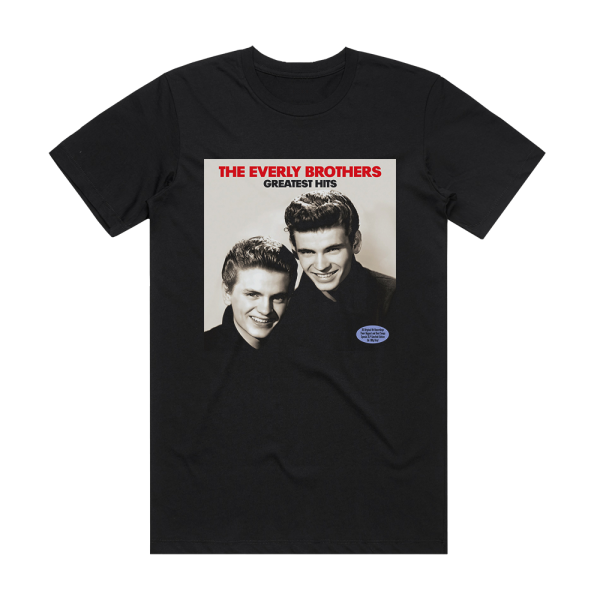 The Everly Brothers Greatest Hits 1 Album Cover T-Shirt Black