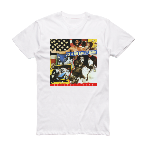 Sly and The Family Stone Greatest Hits 1 Album Cover T-Shirt White