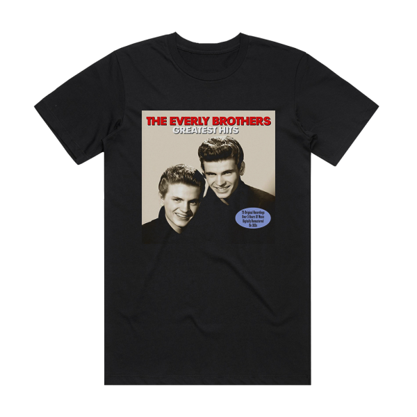 The Everly Brothers Greatest Hits 2 Album Cover T-Shirt Black