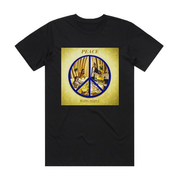 Peace Happy People Album Cover T-Shirt Black