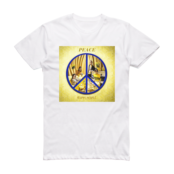 Peace Happy People Album Cover T-Shirt White