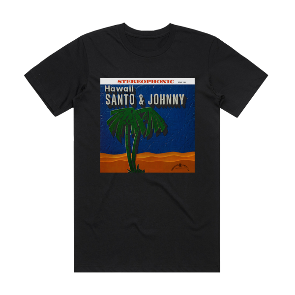 Santo and Johnny Hawaii 1 Album Cover T-Shirt Black